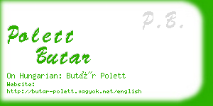 polett butar business card